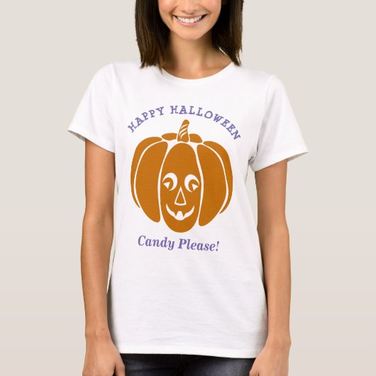 かわいいヴァンパイアハロウィーンカボチャグラフィック Tシャツ (正面)