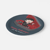 かわいいヴァンパイアボーイハローウィンパーティ用品 ペーパープレート (アングル)