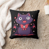 かわいいヴァンパイア猫 クッション (ブランケット)