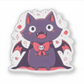 かわいいヴァンパイア猫 シール (正面)