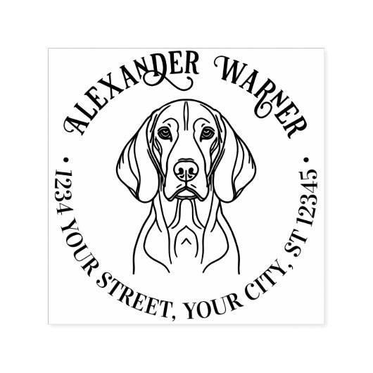 かわいいヴィズラ犬のヘッドネームリターンアドレス セルフインキングスタンプ (デザイン)