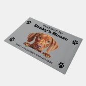 かわいいヴィズラ犬の写真 ドアマット (アングル)