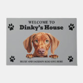 かわいいヴィズラ犬の写真 ドアマット (正面)