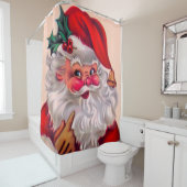 かわいいヴィネージサンタクロース2 シャワーカーテン (インサイチュ)