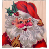 かわいいヴィネージサンタクロース2 シャワーカーテン (正面)