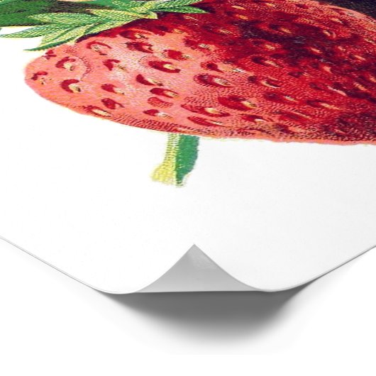 かわいいヴィンテージいちご果実あなたの名前を追加 ポスター (角)