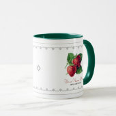 かわいいヴィンテージいちご果実あなたの名前を追加 マグカップ (正面右)