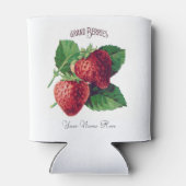 かわいいヴィンテージいちご果実あなたの名前を追加 缶クーラー (裏面)