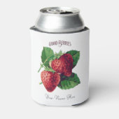 かわいいヴィンテージいちご果実あなたの名前を追加 缶クーラー (缶裏面)