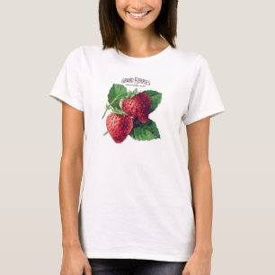 かわいいヴィンテージいちご果実あなたの名前を追加 Tシャツ