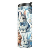 かわいいヴィンテージうさぎシームレス タンブラー (回転左)