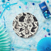 かわいいヴィンテージうさぎパターン ペーパープレート (パーティー)