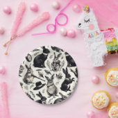 かわいいヴィンテージうさぎパターン ペーパープレート (パーティー)