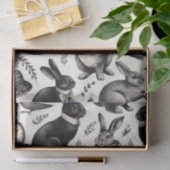 かわいいヴィンテージうさぎパターン 薄葉紙 (ギフト)