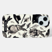 かわいいヴィンテージうさぎパターン Case-Mate iPhoneケース (裏面 (横))