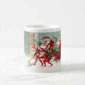 かわいいヴィンテージおもしろいサンタクリスマス小人 コーヒーマグカップ (中央)