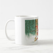 かわいいヴィンテージおもしろいサンタクリスマス小人 コーヒーマグカップ (左)