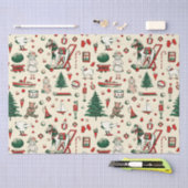 かわいいヴィンテージおもちゃクリスマスツリーホース 薄葉紙 (クラフト)