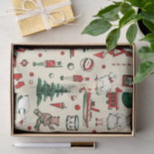 かわいいヴィンテージおもちゃクリスマスツリーホース 薄葉紙 (ギフト)