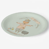 かわいいヴィンテージかかしハロウィンバッシュ ペーパープレート (アングル)