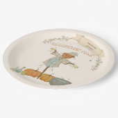 かわいいヴィンテージかかしハロウィンバッシュ ペーパープレート (アングル)