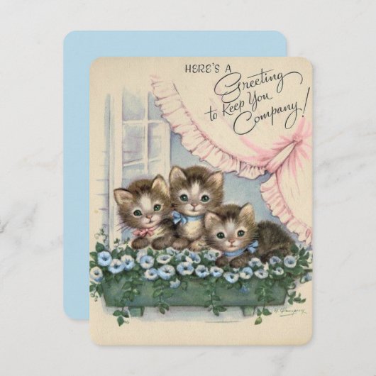 かわいいヴィンテージがカゴの挨拶に赤ちゃん シーズンカード (正面/裏面)