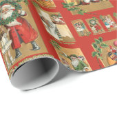 かわいいヴィンテージとサンタコラージュ ラッピングペーパー (ロールコーナー)