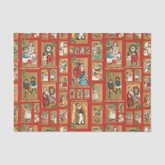 かわいいヴィンテージとサンタコラージュ 薄葉紙 (正面)