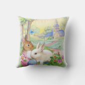 かわいいヴィンテージのイースターのウサギ クッション (裏面)