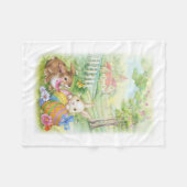 かわいいヴィンテージのイースターのウサギ フリースブランケット (正面(横))