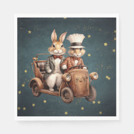 かわいいヴィンテージのクリスマスのウサギ スタンダードランチョンナプキン