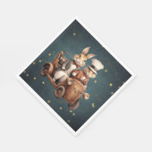 かわいいヴィンテージのクリスマスのウサギ スタンダードランチョンナプキン (角)