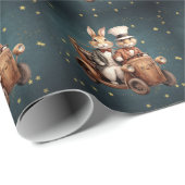 かわいいヴィンテージのクリスマスのウサギ ラッピングペーパー (ロールコーナー)