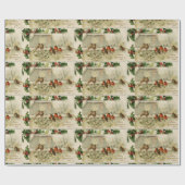 かわいいヴィンテージのクリスマスのベビーのロビン ラッピングペーパー (フラット)