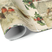 かわいいヴィンテージのクリスマスのベビーのロビン ラッピングペーパー (ロールコーナー)