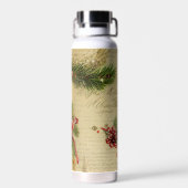 かわいいヴィンテージのクリスマスの雰囲気 ウォーターボトル (背面)