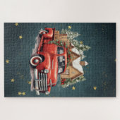 かわいいヴィンテージのクリスマストラック ジグソーパズル (横)