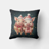 かわいいヴィンテージのクリスマスピッグ クッション (裏面)