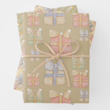 かわいいヴィンテージのクリスマスプレゼント絵を描ハンド