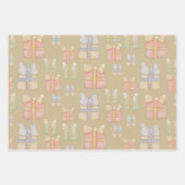 かわいいヴィンテージのクリスマスプレゼント絵を描ハンド ラッピングペーパーシート (正面)