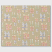 かわいいヴィンテージのクリスマスプレゼント絵を描ハンド ラッピングペーパー (フラット)