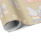 かわいいヴィンテージのクリスマスプレゼント絵を描ハンド ラッピングペーパー (ロールコーナー)