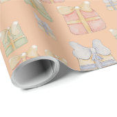 かわいいヴィンテージのクリスマスプレゼント絵を描ハンド ラッピングペーパー (ロールコーナー)