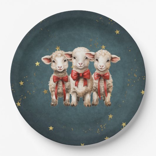 かわいいヴィンテージのクリスマスラブス ペーパープレート (正面)