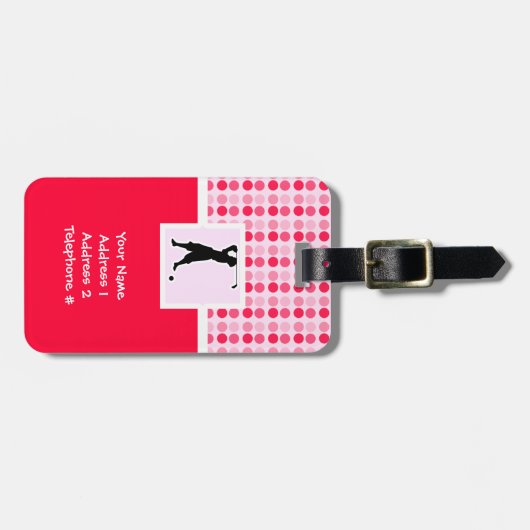 かわいいヴィンテージのゴルファー ラゲッジタグ (正面横)