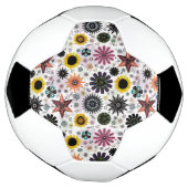 かわいいヴィンテージのシームレスな花のパターン サッカーボール (回転)