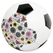 かわいいヴィンテージのシームレスな花のパターン サッカーボール (3/4)