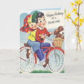 かわいいヴィンテージのハッピーバースデーカード カード (黄色い花)