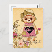 かわいいヴィンテージのバレンタインデー ポストカード (正面/裏面)