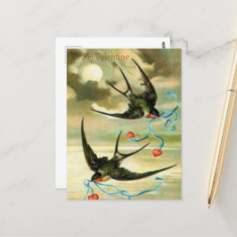 かわいいヴィンテージのバレンタインデー ポストカード